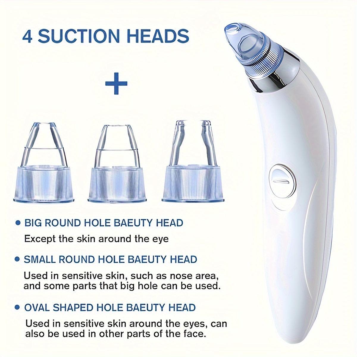 Portable Blackhead Remover with 4 Probes for Gentle Cleansing