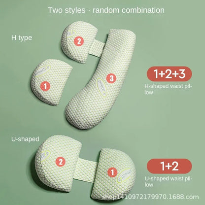 Three-in-one Pregnancy Pillow for Comfortable Side Sleeping