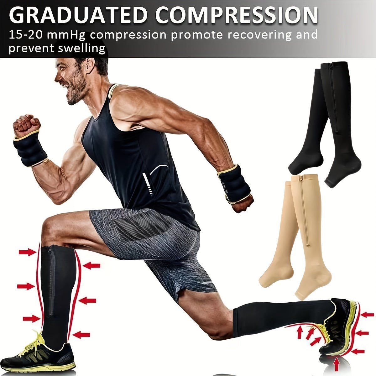 Comfortable Compression Socks With Zipper For Better Circulation