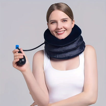 Adjustable Inflatable Neck Traction Device for Comfort and Support