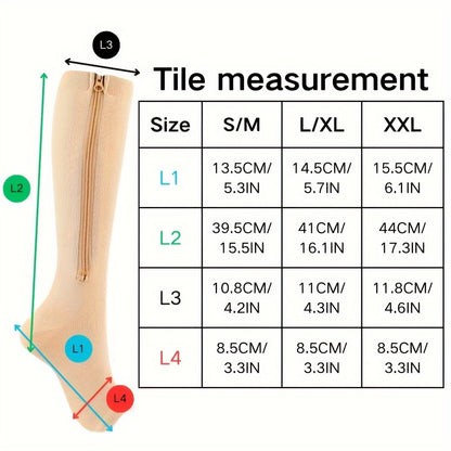 Comfortable Compression Socks With Zipper For Better Circulation