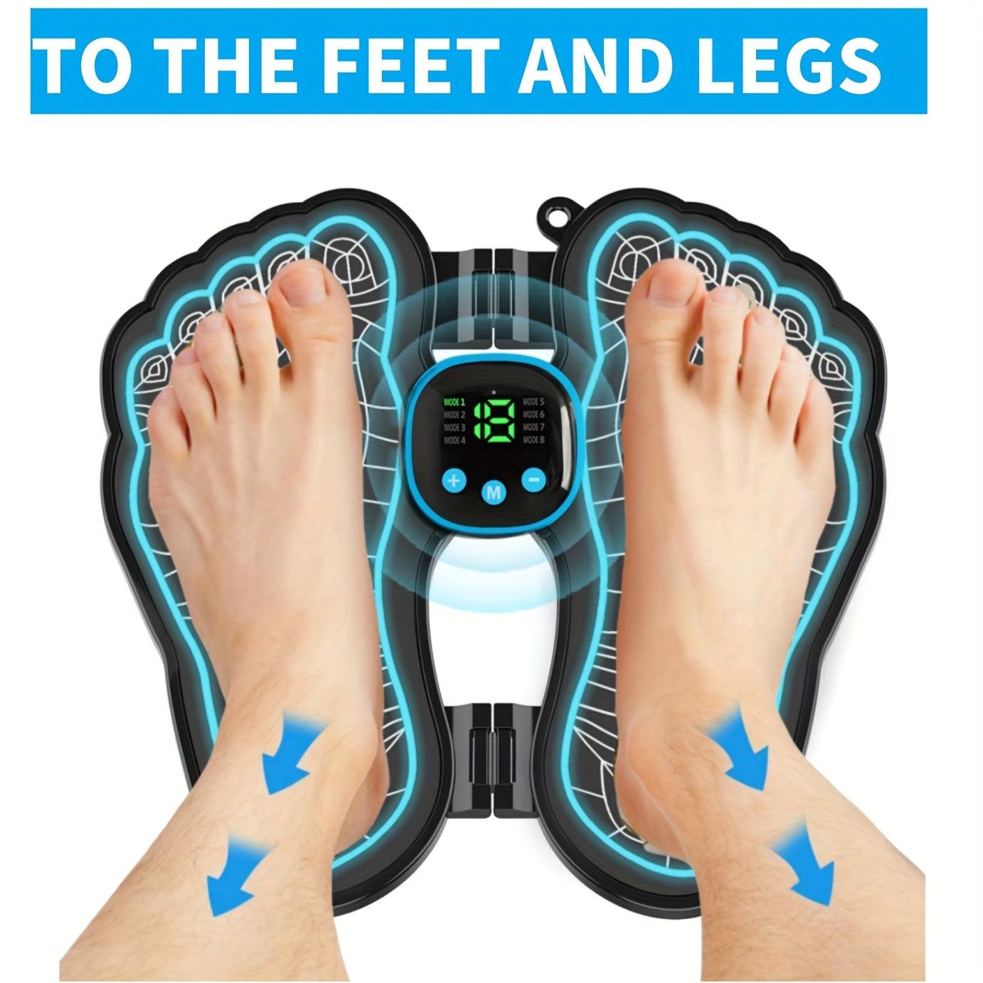 Portable EMS Foot Massager with 8 Modes and 19 Intensities