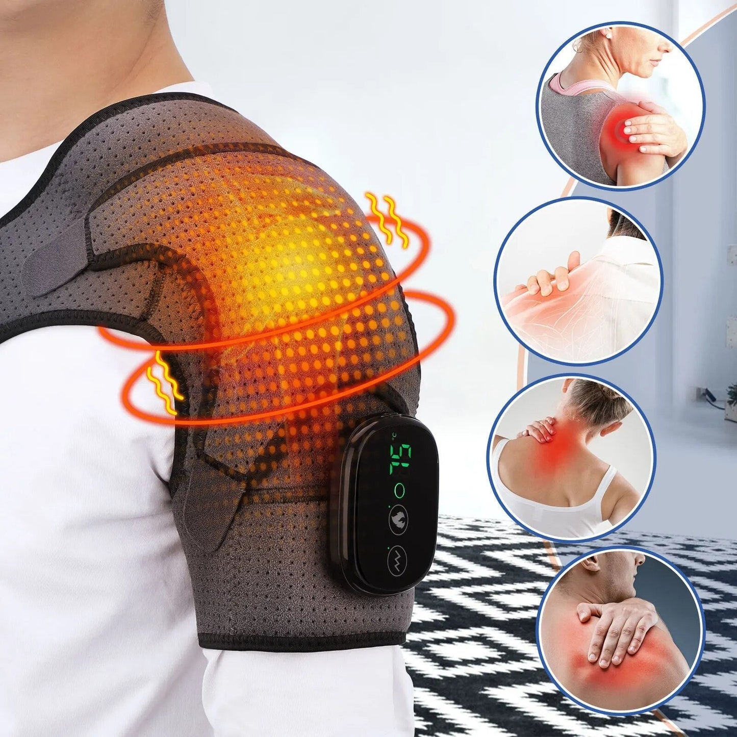 Electric Shoulder Massager With Heat For Pain Relief