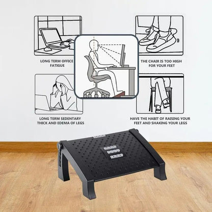 Ergonomic Adjustable Footrest for Comfortable Under-Desk Support