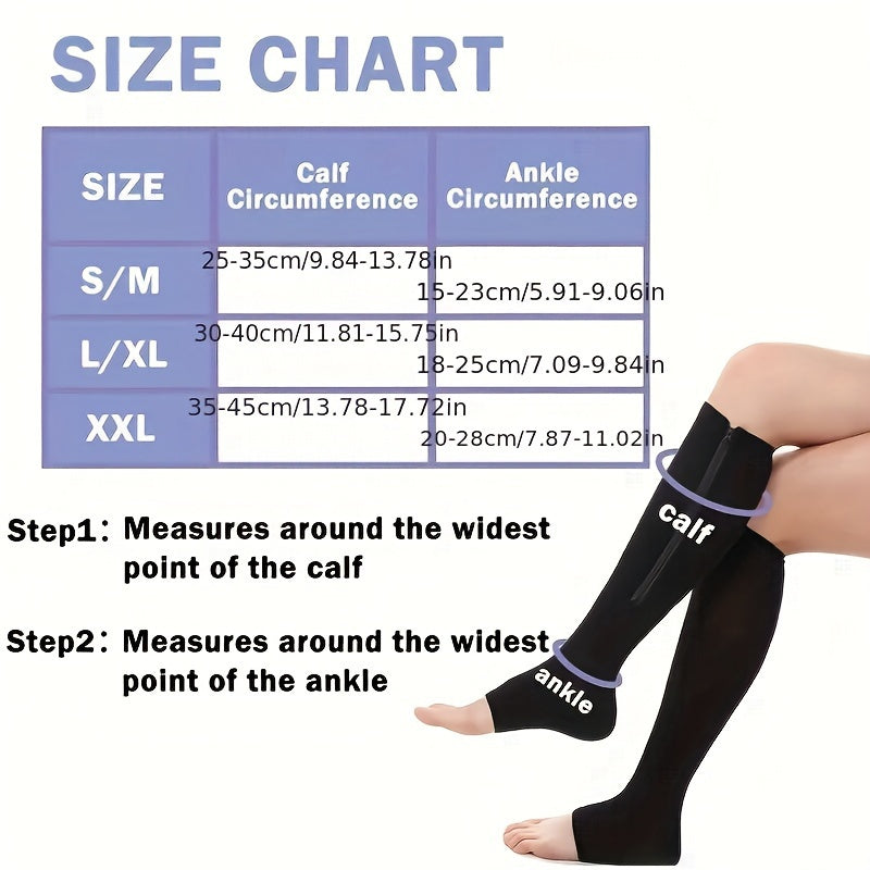 Unisex Open Toe Compression Socks for Varicose Vein Relief