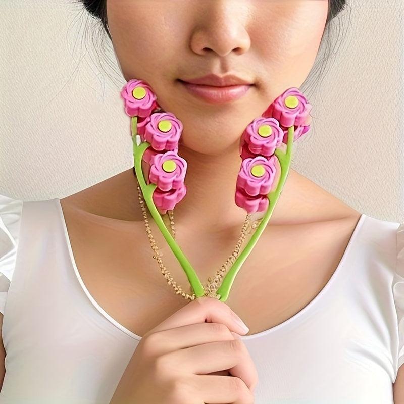 Flower Massage Roller For V-Shaped Face Tightening And Firming