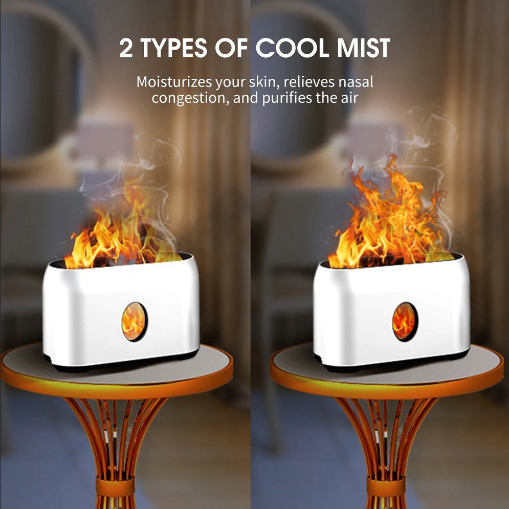 Flame Mist Diffuser and Humidifier for Cozy Atmosphere