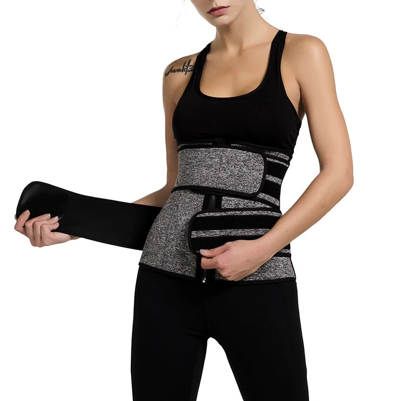 Premium Waist Trainer With Dual Compression Straps And Zipper Support