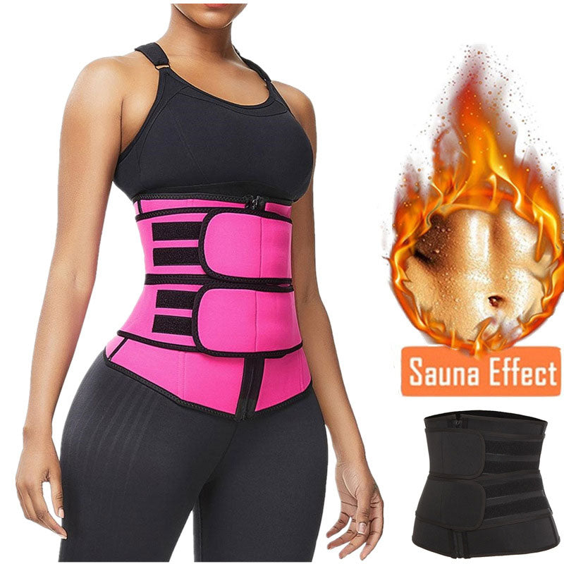 Premium Waist Trainer With Dual Compression Straps And Zipper Support