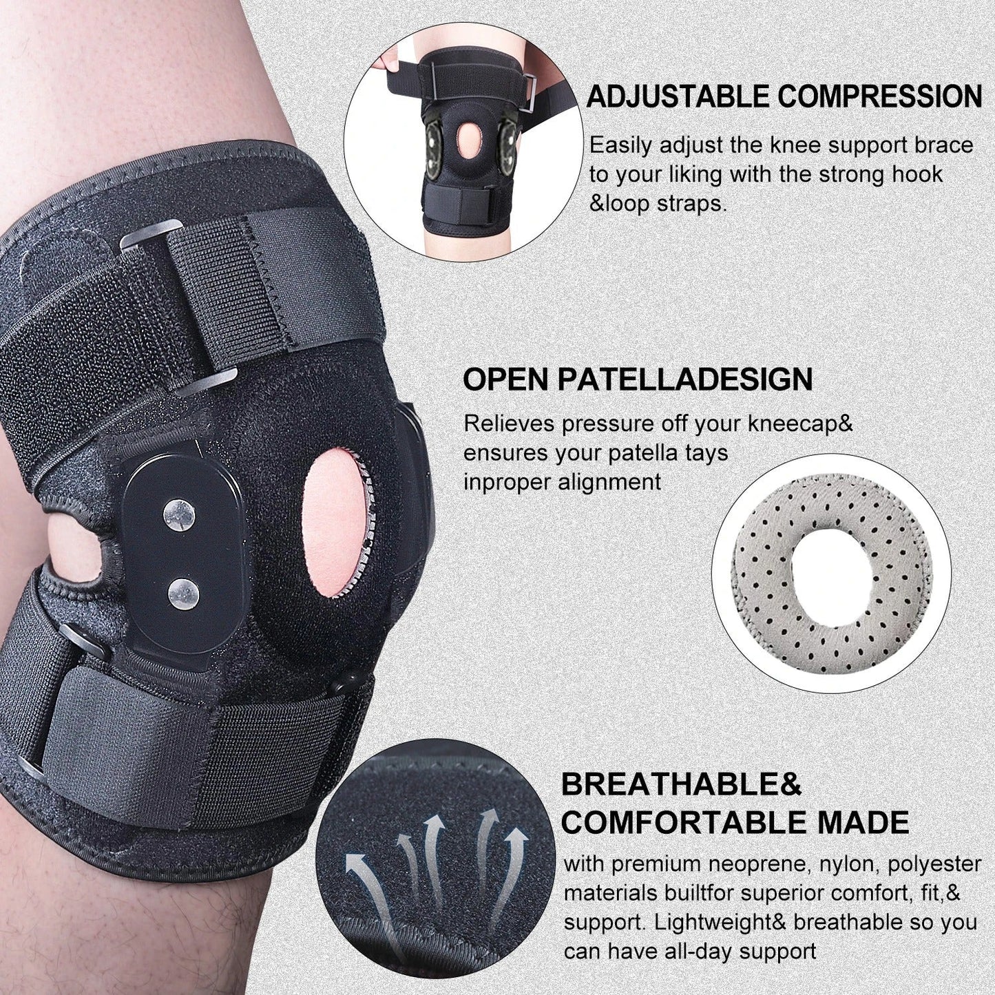 Knee Stabilizer With Hinged Support For Effective Pain Relief