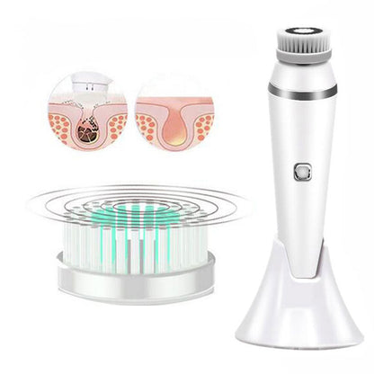 Facial Cleansing Brush With Waterproof Stand And Replaceable Heads