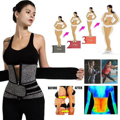 Neoprene Waist Trainer With Dual Belts For Women’s Shaping