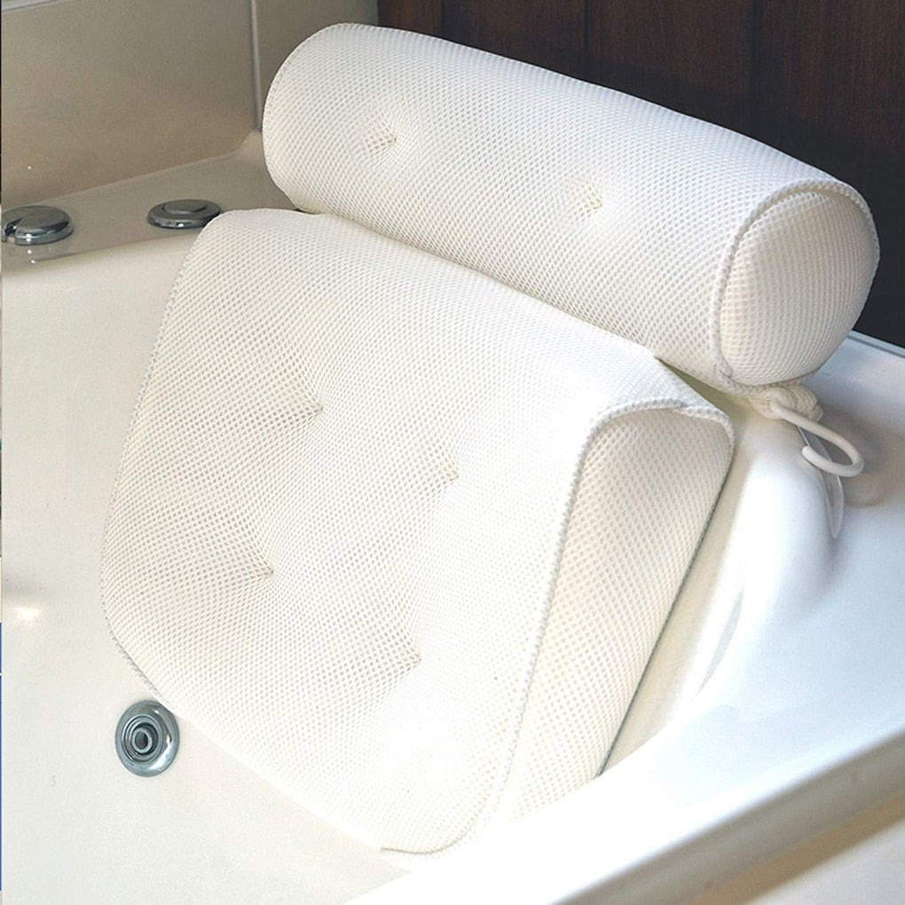 Orthopedic Bath Pillow: Breathable 3D Mesh Headrest Cushion