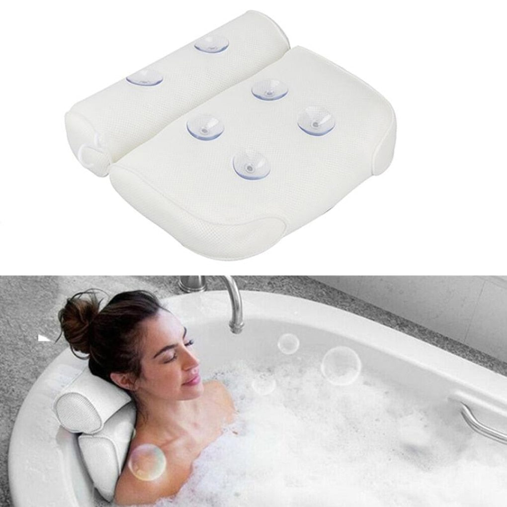 Orthopedic Bath Pillow: Breathable 3D Mesh Headrest Cushion