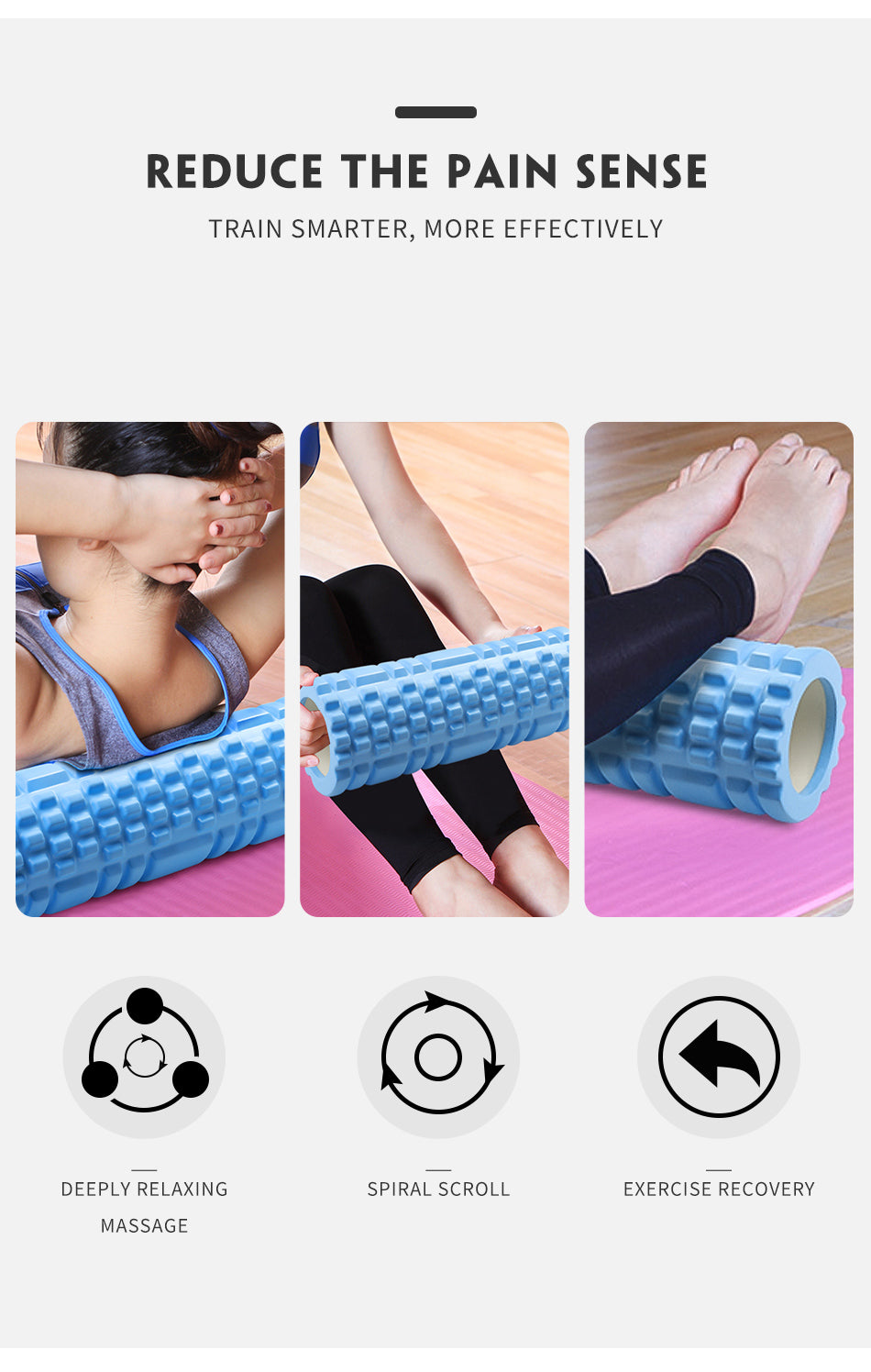 Foam Back Massage Roller for Muscle Relief and Recovery