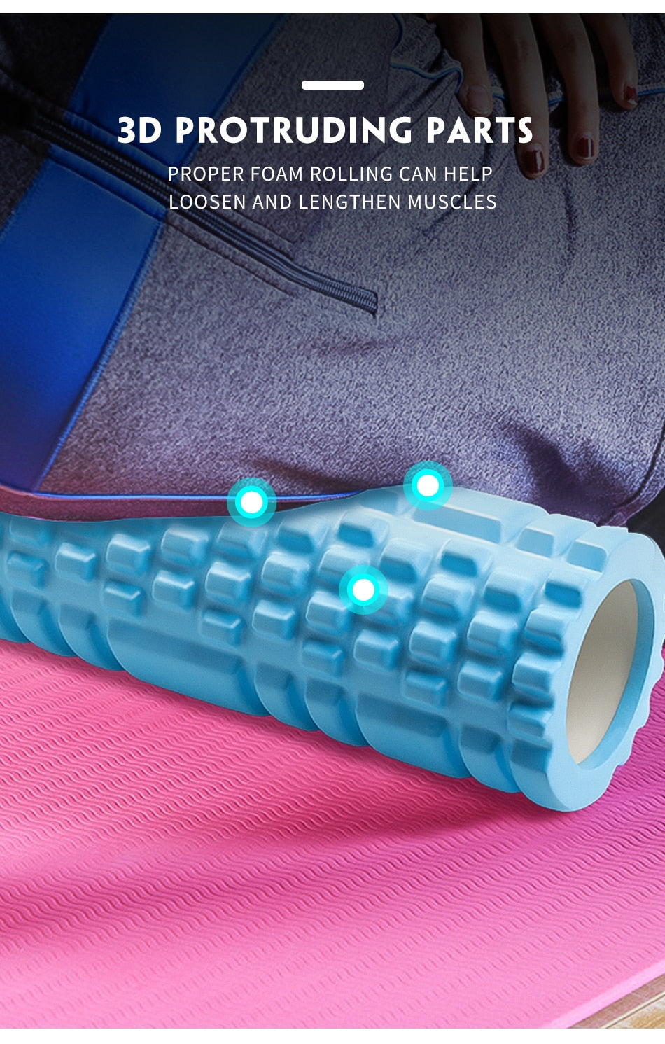 Foam Back Massage Roller for Muscle Relief and Recovery