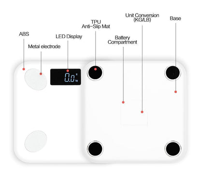 Smart Bluetooth Body Fat Scale With Health Tracking App