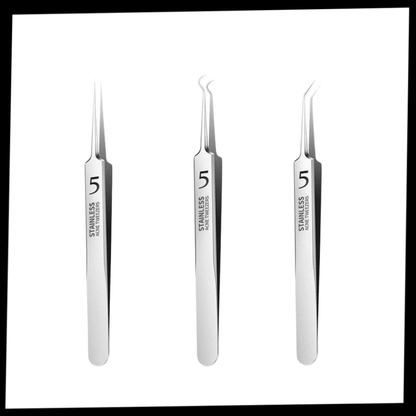 Precision Tweezers for Effortless Hair and Splinter Removal 3Pcs