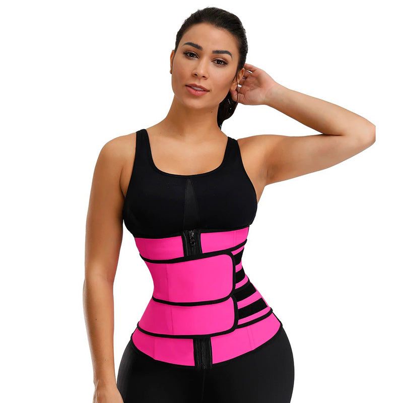 Premium Waist Trainer With Dual Compression Straps And Zipper Support