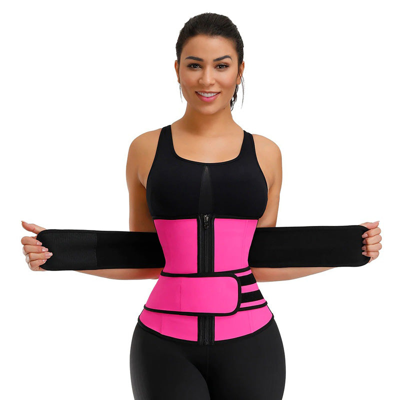 Premium Waist Trainer With Dual Compression Straps And Zipper Support