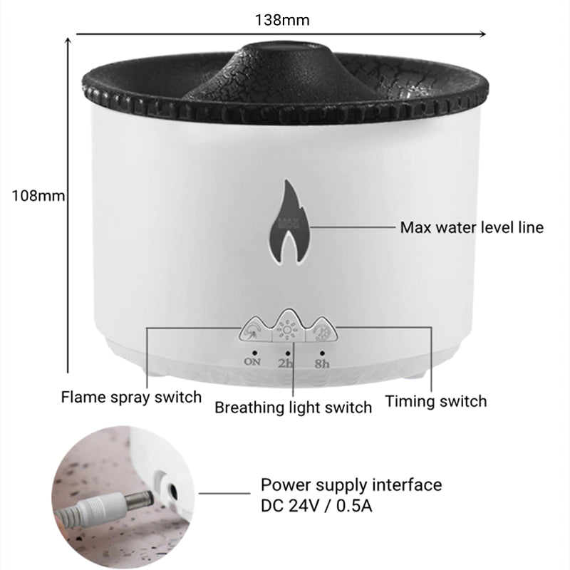 Volcano Aroma Diffuser - Relaxing Humidifier for Home and Spa