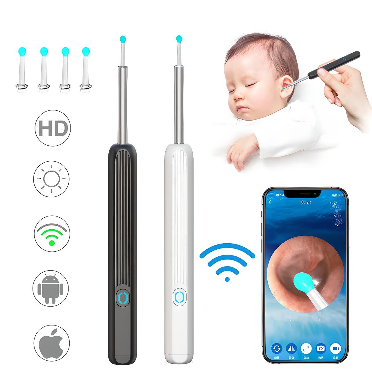 Wireless Earwax Remover With 1080P Camera For All Devices